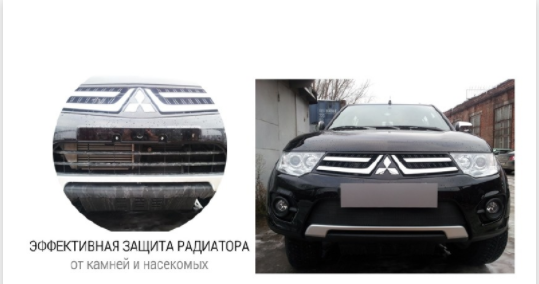 Защита радиатора "Standart" Citroen C4 (2010-2015) под парктроник, чёрная купить недорого с доставкой в Рыбинск