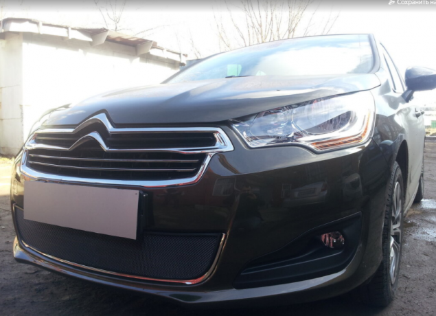 Защита радиатора "Standart" Citroen C4 седан (2013-2016) чёрная купить недорого с доставкой в Рыбинск