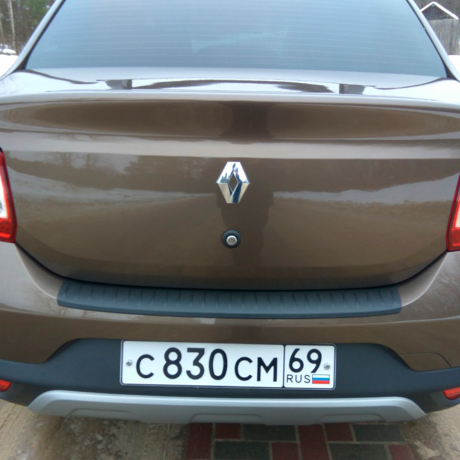 Защитная накладка на задний бампер Renault Logan (2004-2022 г.в.) купить недорого с доставкой в Рыбинск