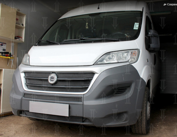 Защита радиатора "Standart" Fiat Ducato (2014-н.в.) чёрная купить недорого с доставкой в Рыбинск