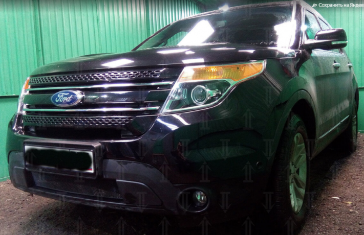 Защита радиатора "Standart" Ford Explorer (2010-2016) чёрная купить недорого с доставкой в Рыбинск