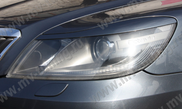 Накладки на фары (реснички) для Skoda Octavia II FL (2008-2013) купить недорого с доставкой в Рыбинск