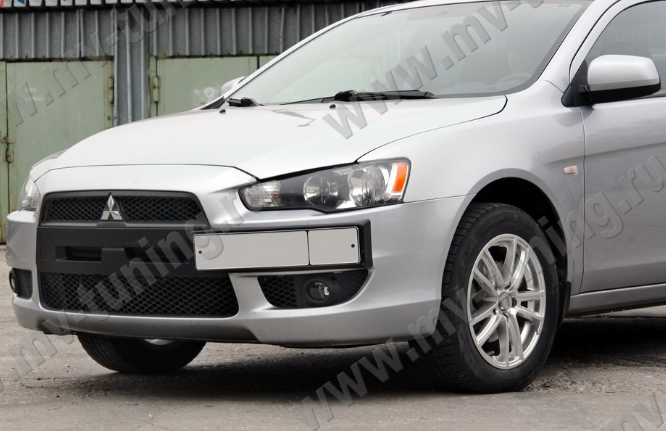 Воздуховоды радиатора в передний бампер (Цельные) var №2 для Mitsubishi Lancer X (2007-2010) купить недорого с доставкой в Рыбинск