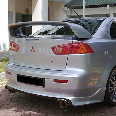 Накладка (юбка) заднего бампера "Zodiak" var №2 (двойной выхлоп) для Mitsubishi Lancer X (2007-2016) купить недорого с доставкой в Рыбинск