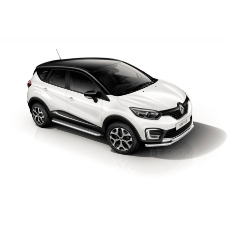 Защита порогов с алюминиевой площадкой d51мм (НПС) RENAULT Kaptur (2016-н.в.) купить недорого с доставкой в Рыбинск