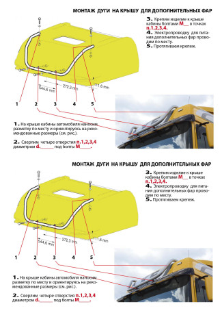 Дуга на крышу для дополнительных фар DAF FT XF105.510-560 (2008-2013)(Нерж. Сталь) купить недорого с доставкой в Рыбинск