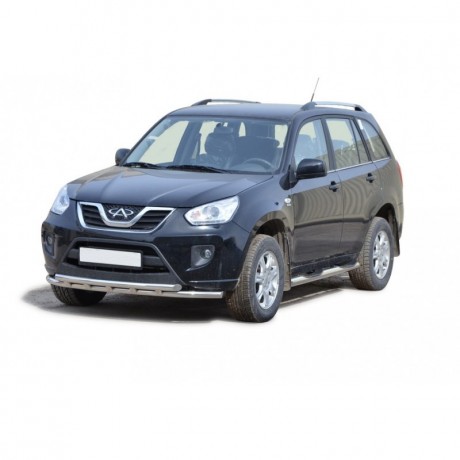 Защита порогов «Труба с проступью» (d76) для Chery Tiggo t11 FL (2012-2015)(Окрашенное) купить недорого с доставкой в Рыбинск