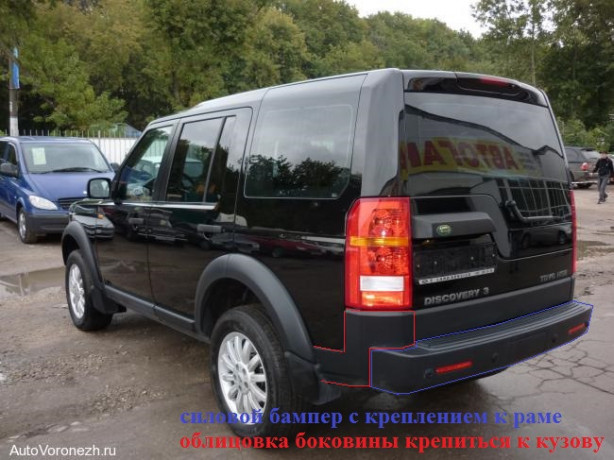 Силовой задний бампер стеклопластиковый на Land Rover Discovery IV купить недорого с доставкой в Рыбинск